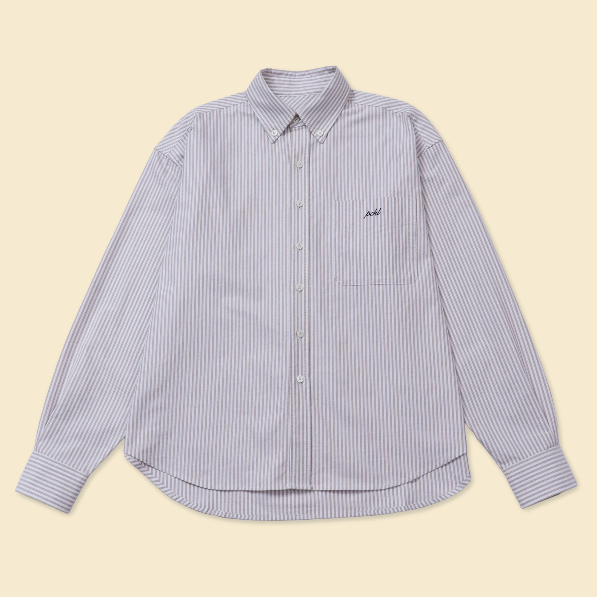 STRIPE SHIRT BROWN